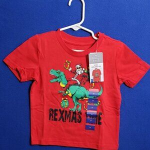 Berkley Jensen 2T Christmas Santa  and Dinosaur Long sleeve T-Shirt